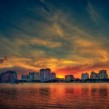 West Palm Beach Sunset at Waterway from Flager Museum